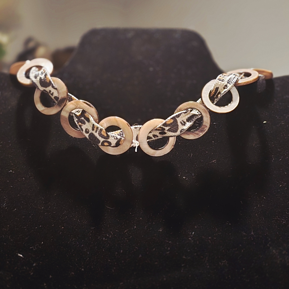 Leopard Print Hoop Link Necklace Choker
